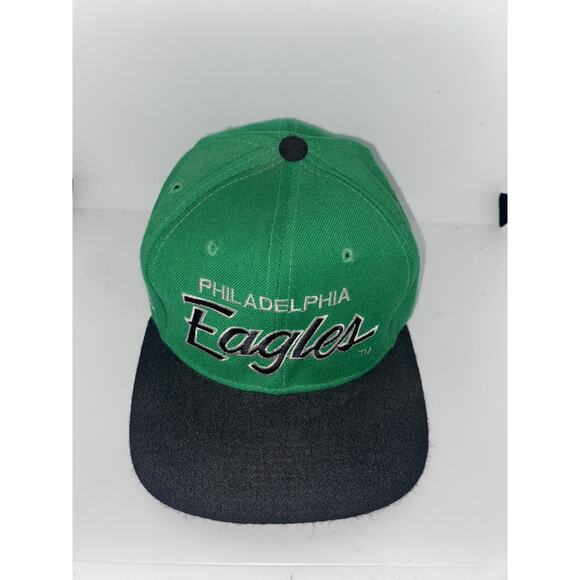 Philadelphia Eagles Sports Specialties Script Fitted Wool Hat 7 1/2 Green Black - Picture 2 of 9